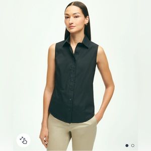 Fitted Non-Iron Stretch Supima® Cotton Sleeveless Dress Shirt